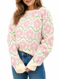 Saodimallsu Women Floral Knit Sweaters