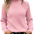 Saodimallsu Womens Ruffle Mock Neck Sweater