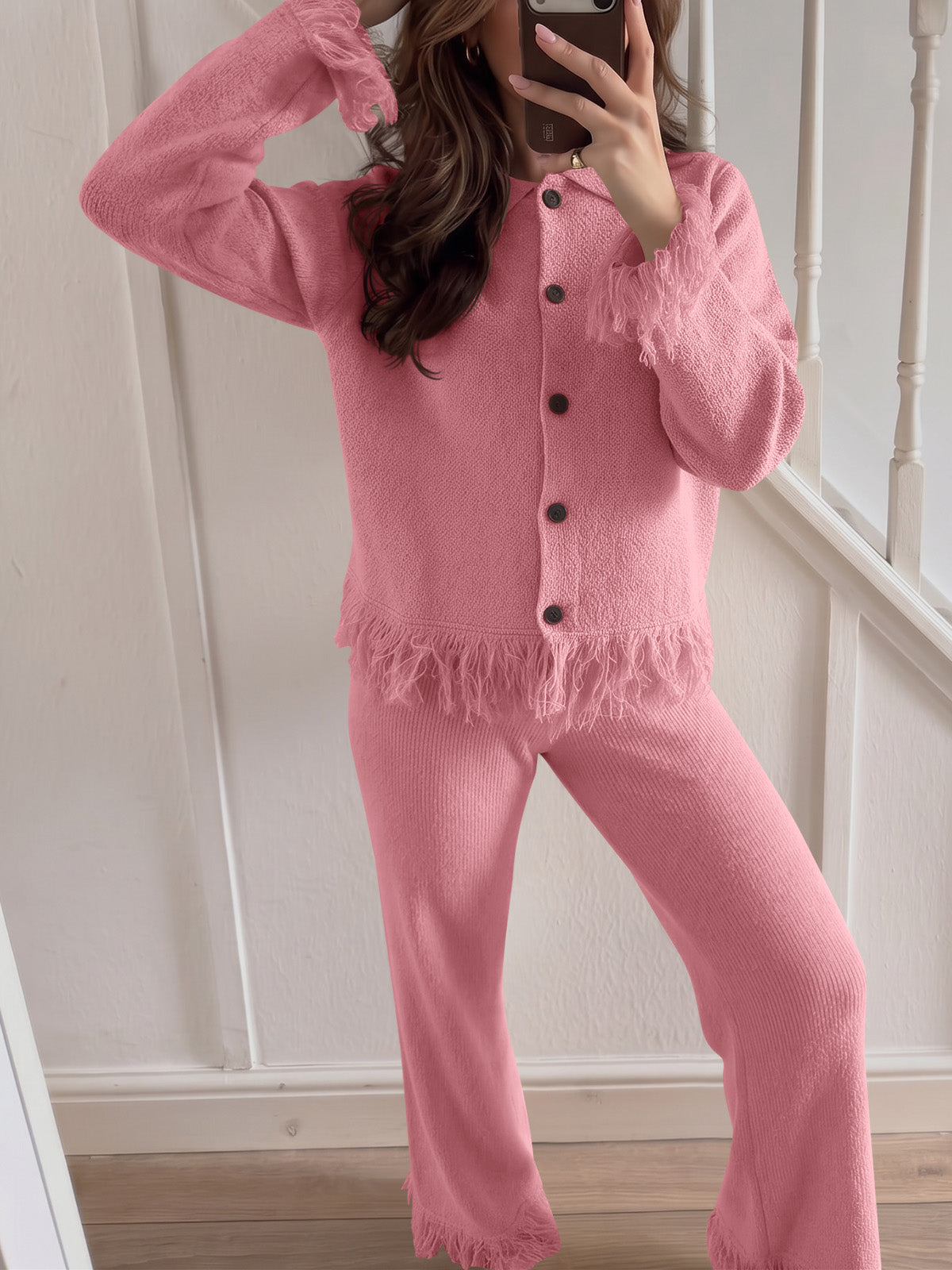 Saodimallsu Womens Fringe Sweater Sets