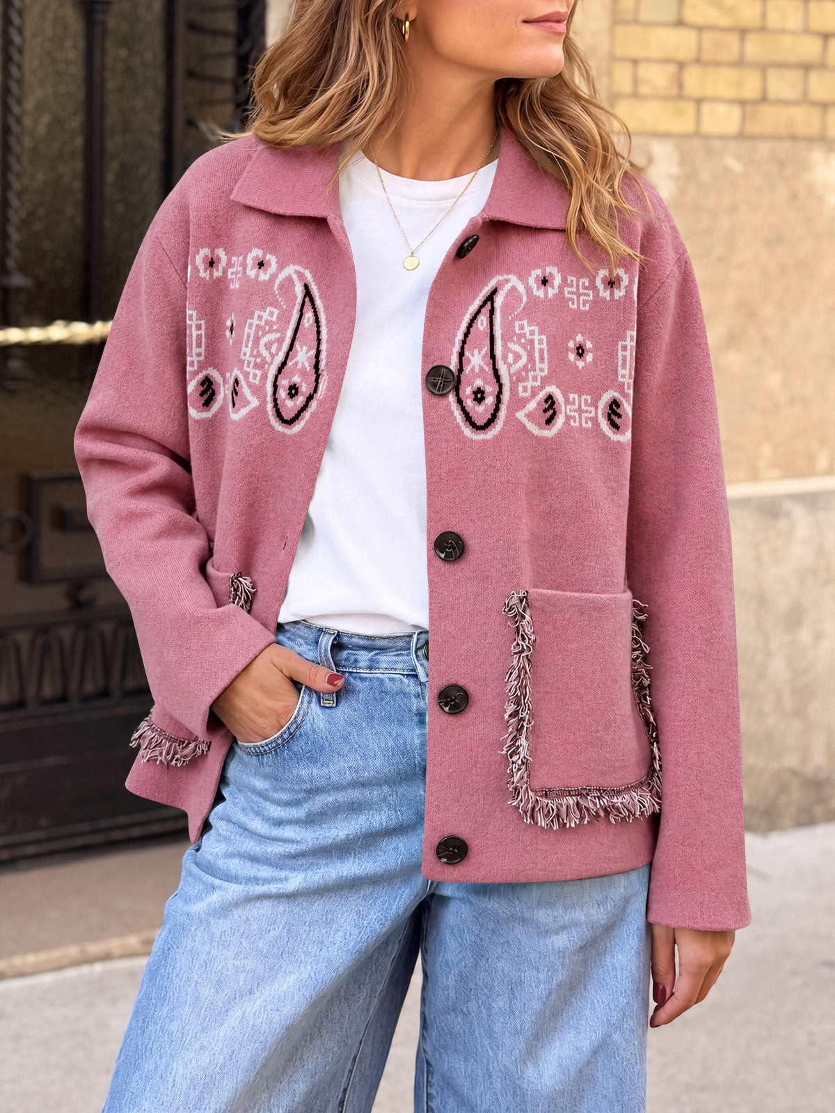 Saodimallsu Womens Boho Fringe Cardigan
