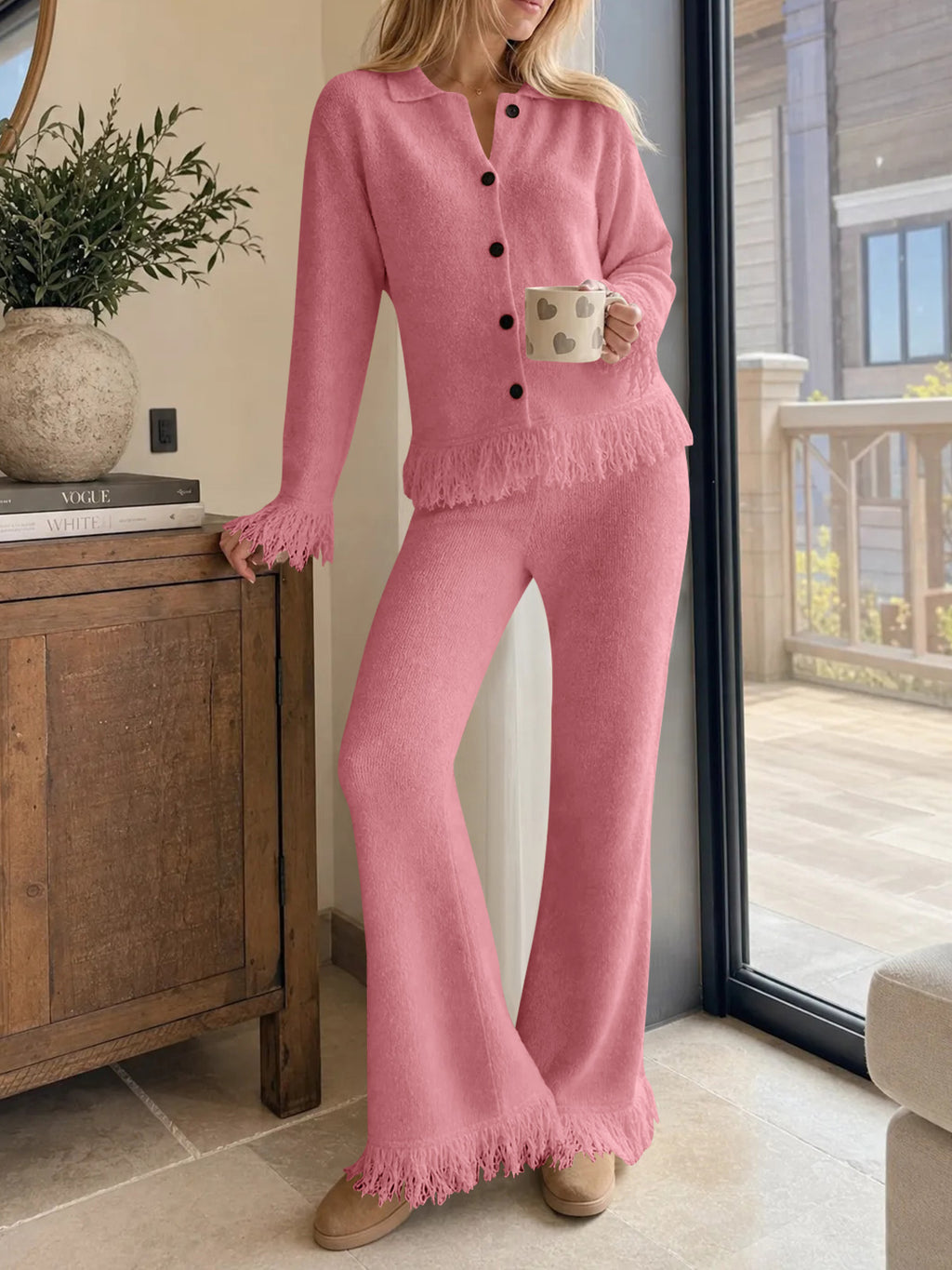 Saodimallsu Womens Fringe Sweater Sets