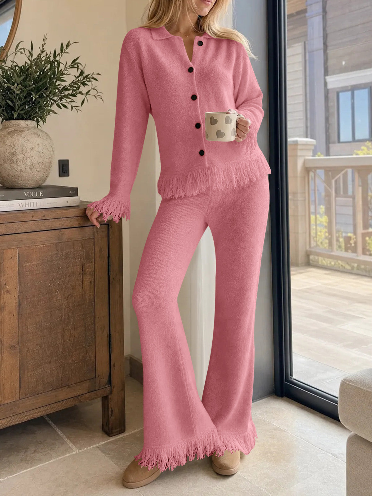 Saodimallsu Womens Fringe Sweater Sets