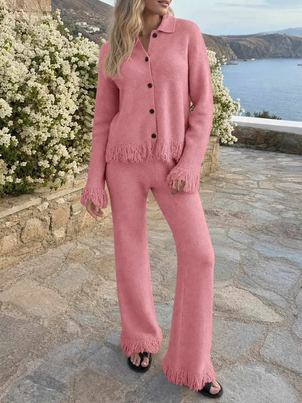 Saodimallsu Womens Fringe Sweater Sets
