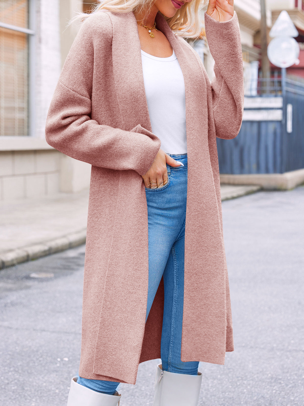 Saodimallsu Pink Womens Long Cardigan