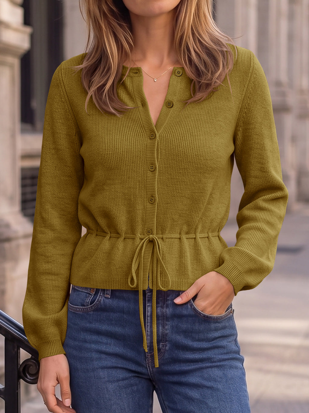 Saodimallsu Women Cropped Button Up Cardigan
