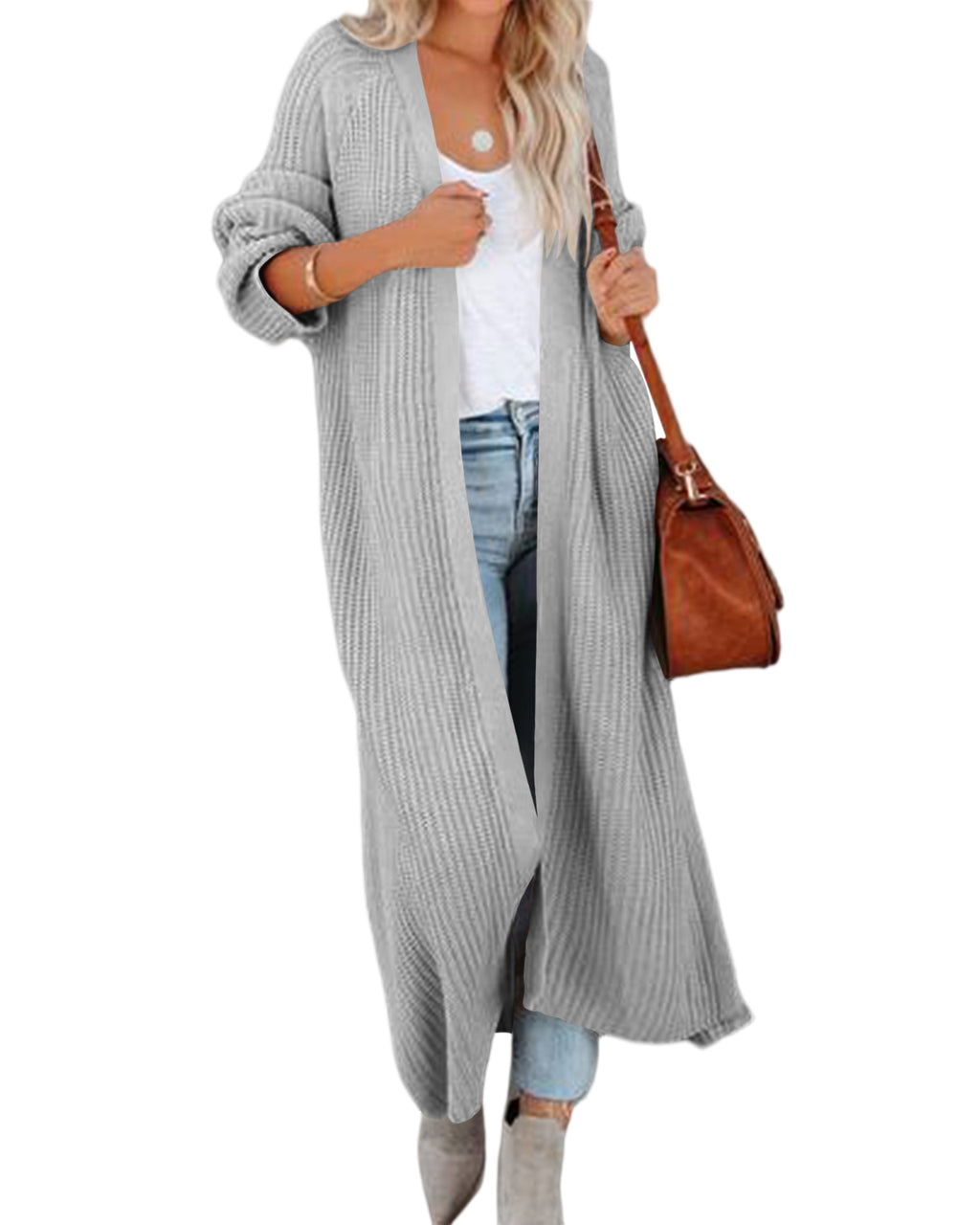 Saodimallsu Women Open Front Knit Cardigan