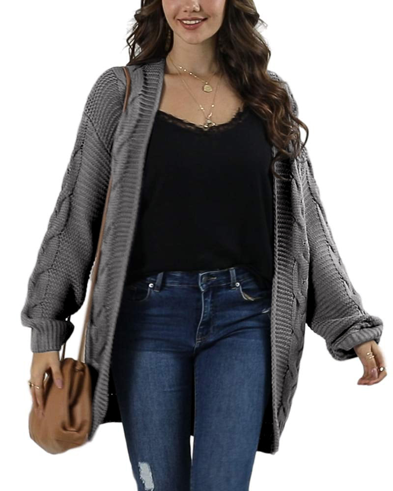 Saodimallsu Women Oversized Chunky Cable Knit Cardigan