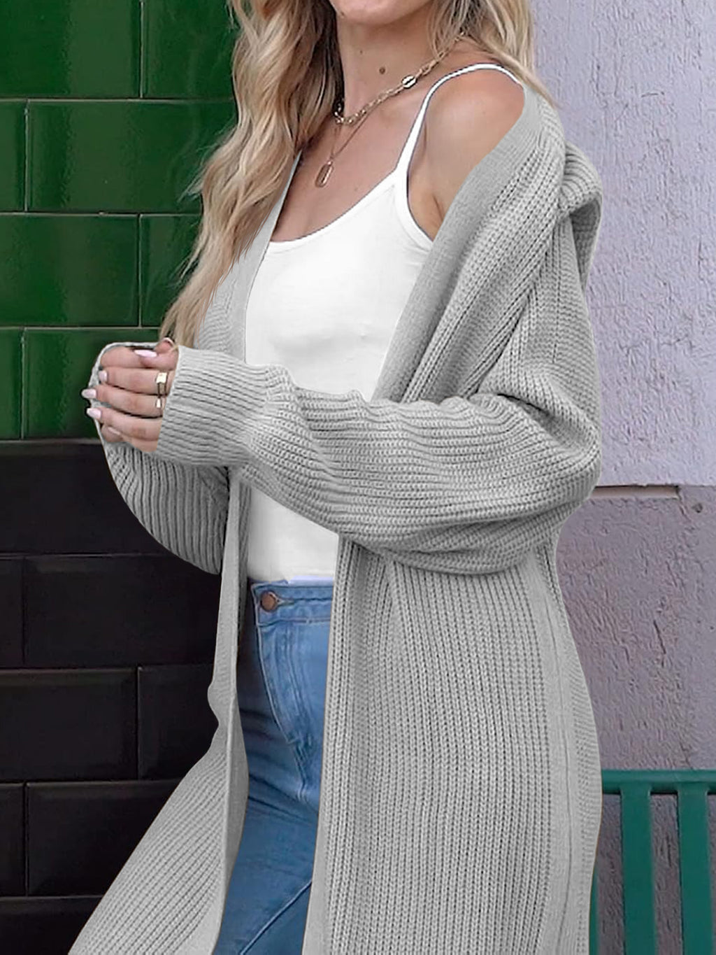 Saodimallsu Women Open Front Knit Cardigan
