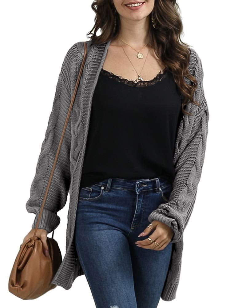 Saodimallsu Women Oversized Chunky Cable Knit Cardigan