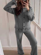 Saodimallsu Womens Fringe Sweater Sets
