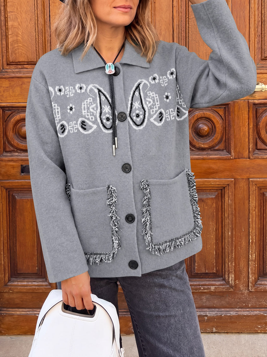 Saodimallsu Womens Boho Fringe Cardigan