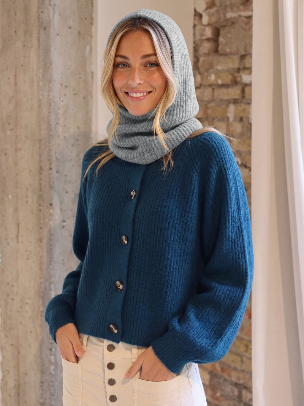 Saodimallsu Women 2-in-1 Knit Balaclava Scarf Hats