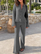 Saodimallsu Womens Fringe Sweater Sets