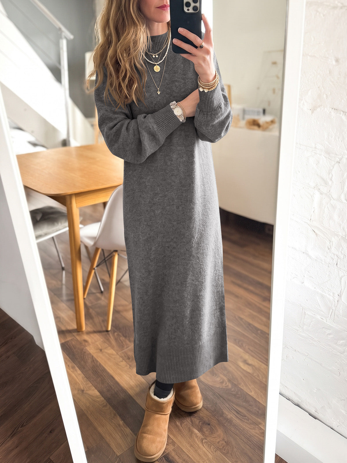 Saodimallsu Women Long Sleeve Maxi Sweater Dress