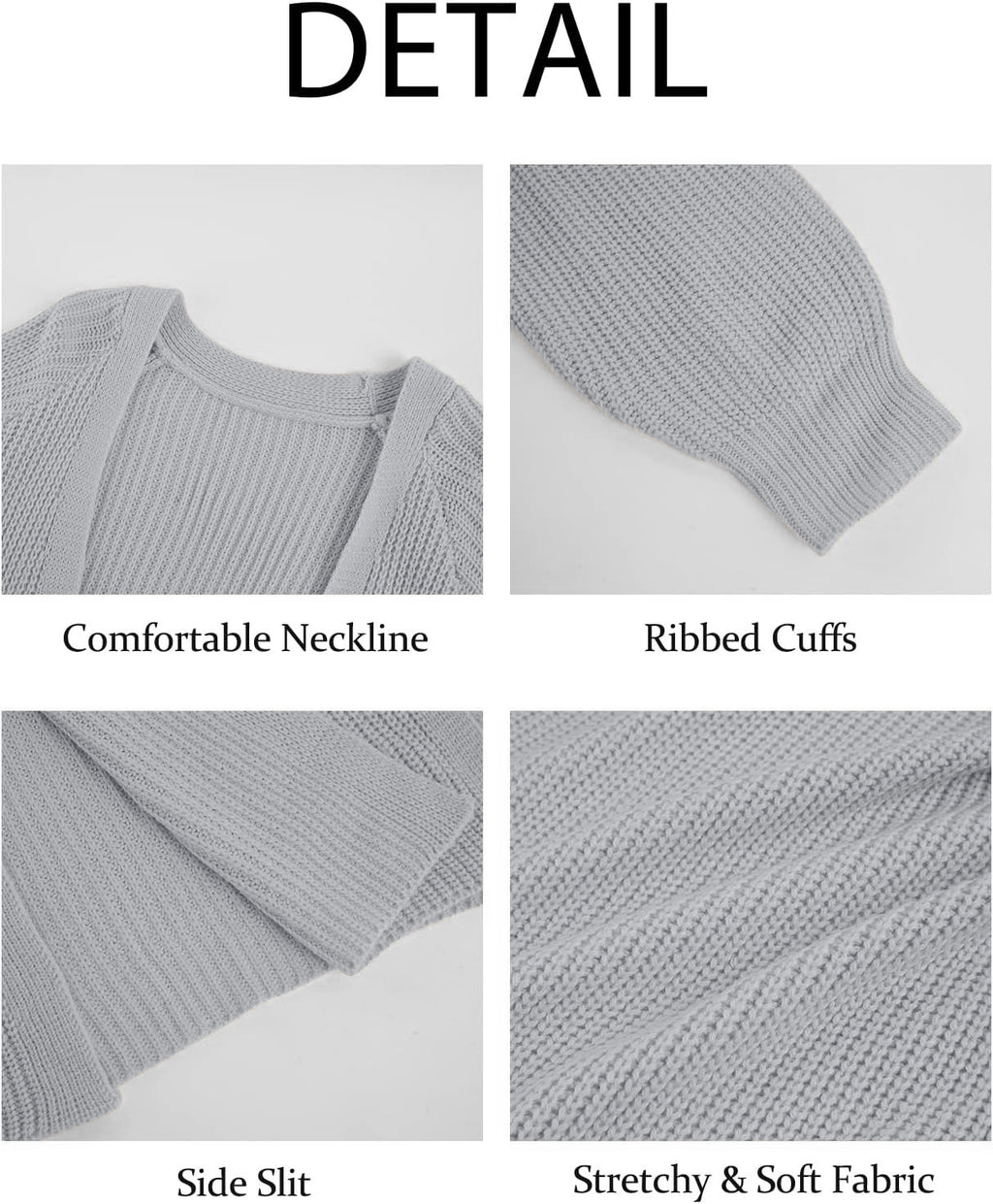 Saodimallsu Women Open Front Knit Cardigan