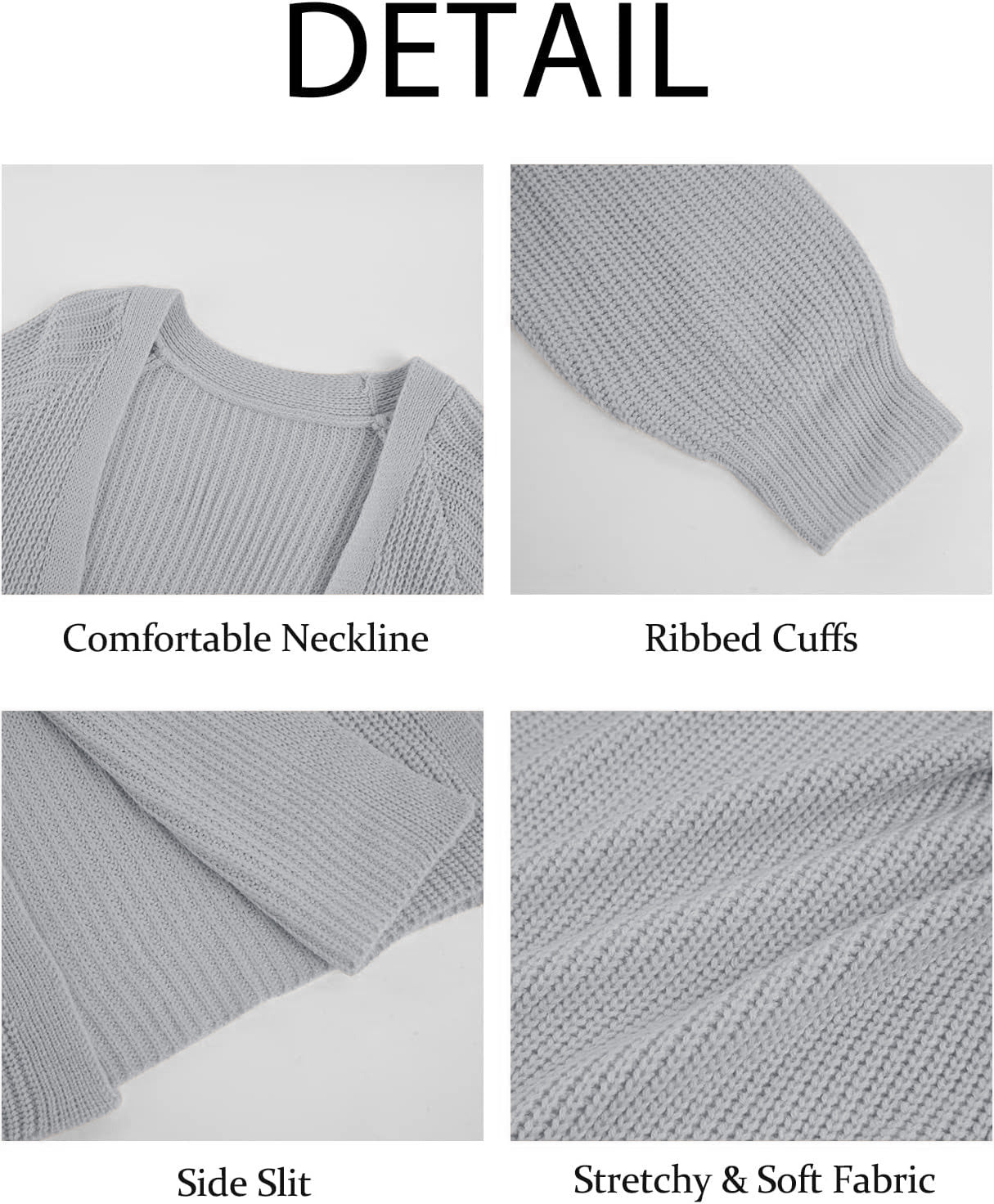 Saodimallsu Women Open Front Knit Cardigan