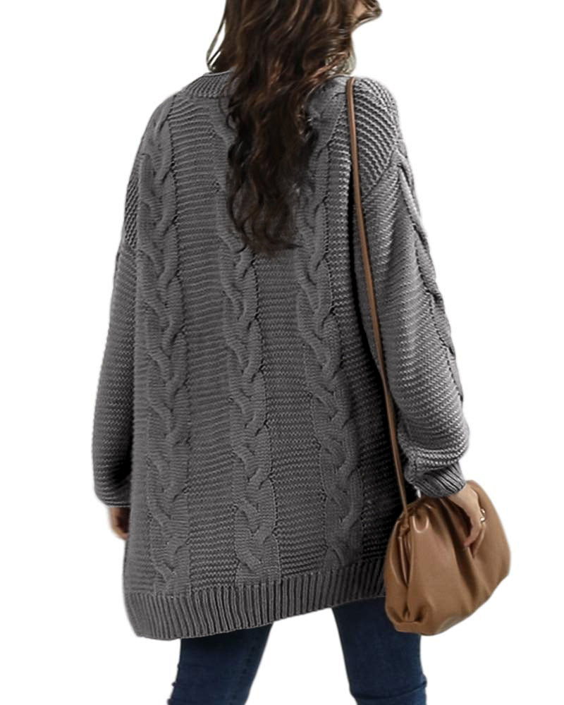 Saodimallsu Women Oversized Chunky Cable Knit Cardigan