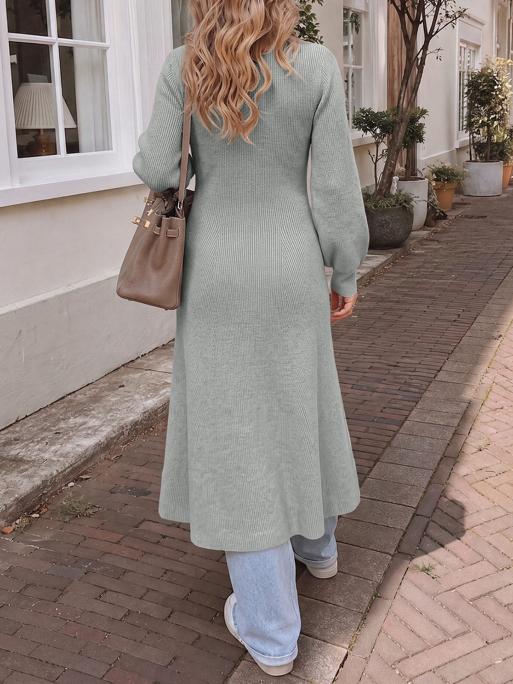 Saodimallsu Womens V Neck Sweater Dress