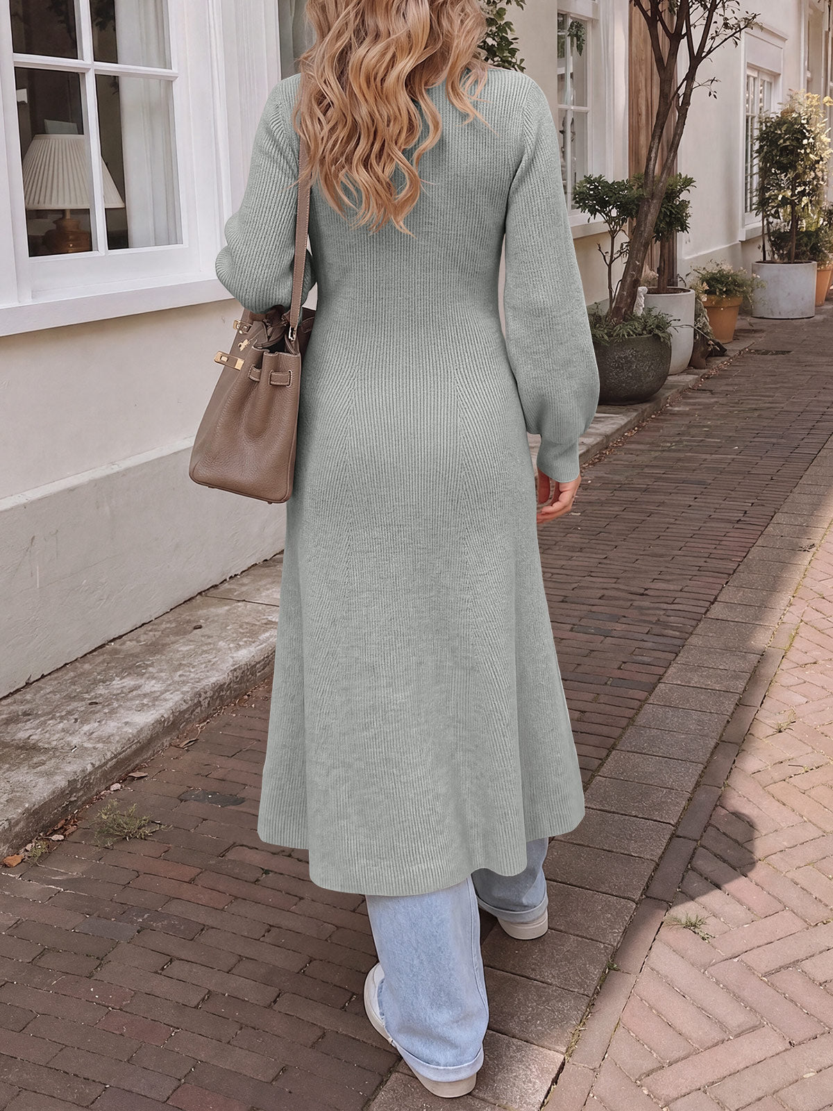 Saodimallsu Womens V Neck Sweater Dress