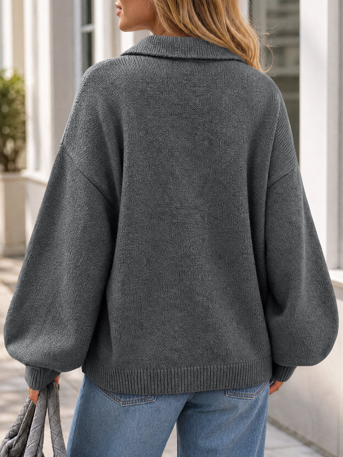 Saodimallsu Womens Polo V Neck Sweater