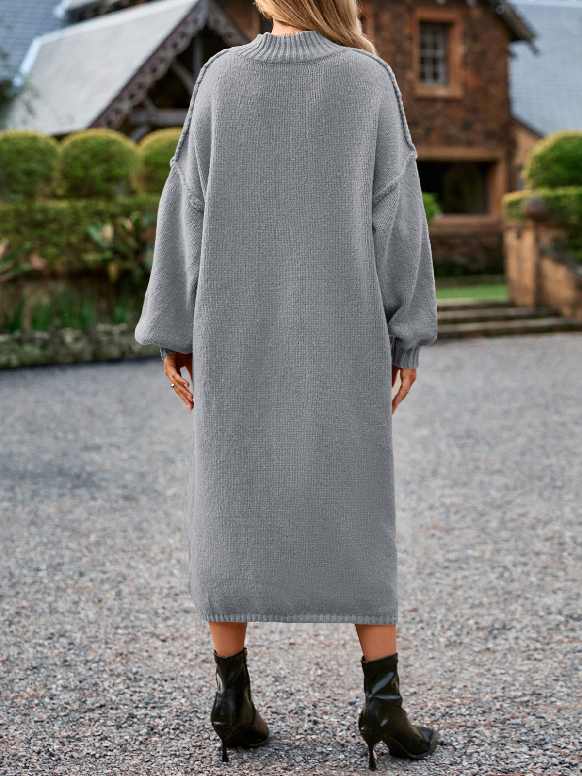 Saodimallsu Womens Mock Neck Sweater Dress