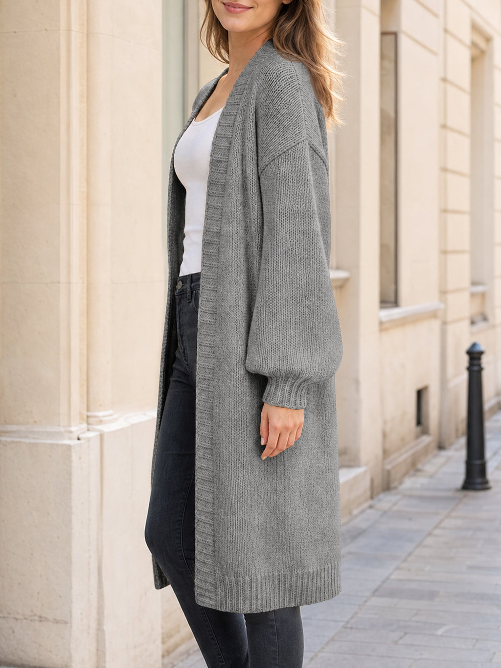 Saodimallsu Womens Oversized Long Open Front Cardigan