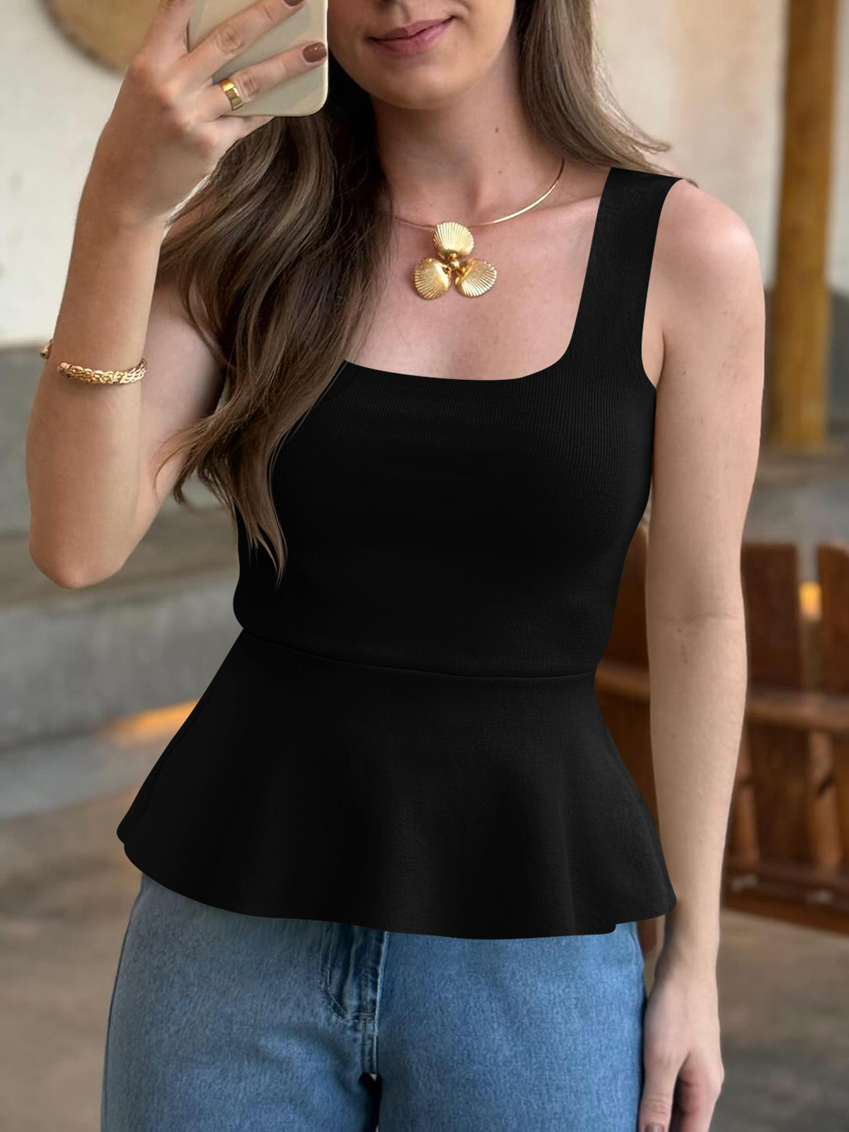 Saodimallsu Womens Square Neck Sleeveless Sweater Vest