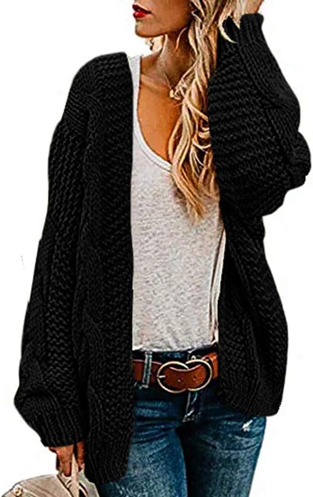 Saodimallsu Women Oversized Chunky Cable Knit Cardigan