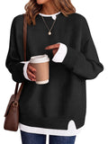 Saodimallsu Womens Fall Crewneck Pullover Sweater