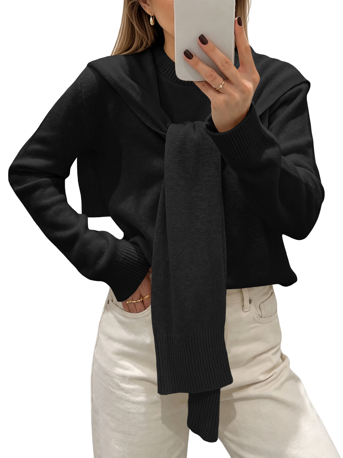 Saodimallsu Women Crew Neck Pullover Sweaters