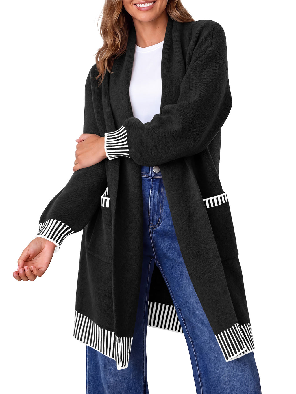 Saodimallsu Womens Fall Oversized Cardigan with Pockets
