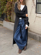 Saodimallsu Womens Oversized Long Button Up Cardigan