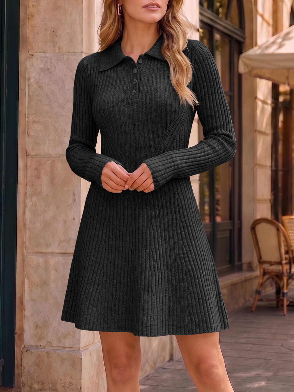 Saodimallsu Womens Ribbed Knit Sweater Dress