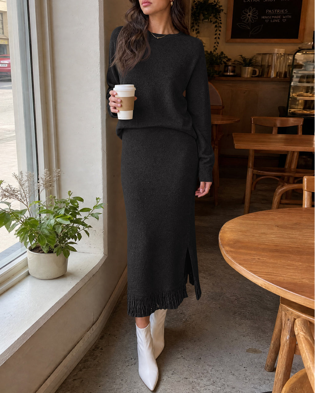 Saodimallsu Women Sweater Dress Set