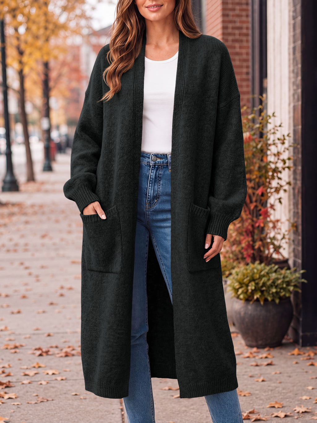 Saodimallsu Womens Oversized Open Front Cardigan