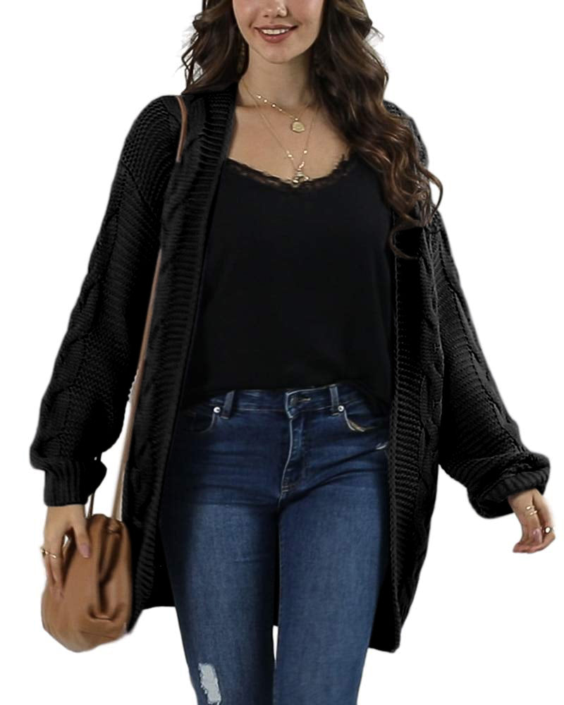Saodimallsu Women Oversized Chunky Cable Knit Cardigan
