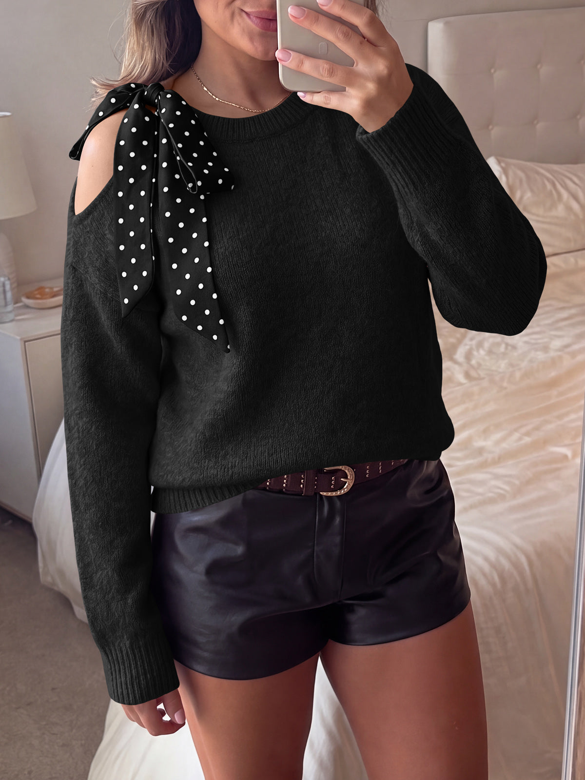 Saodimallsu Womens One Shoulder Sweater Tops
