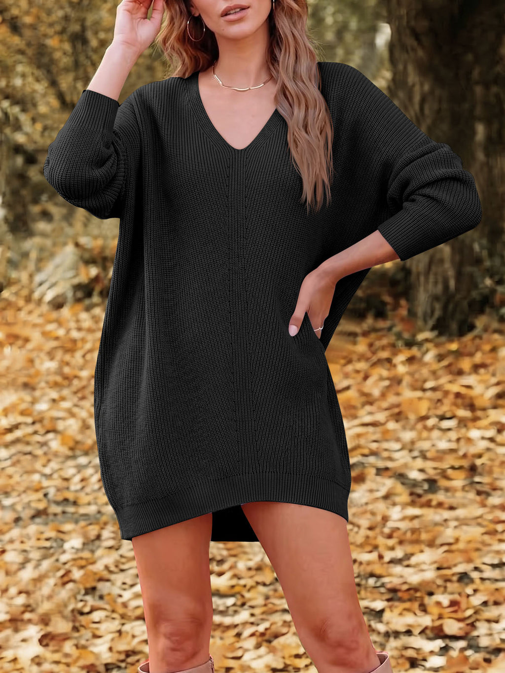 Saodimallsu Womens Fall Mini Knit Sweater Dress