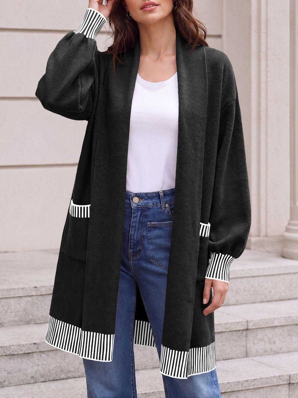 Saodimallsu Womens Fall Oversized Cardigan with Pockets