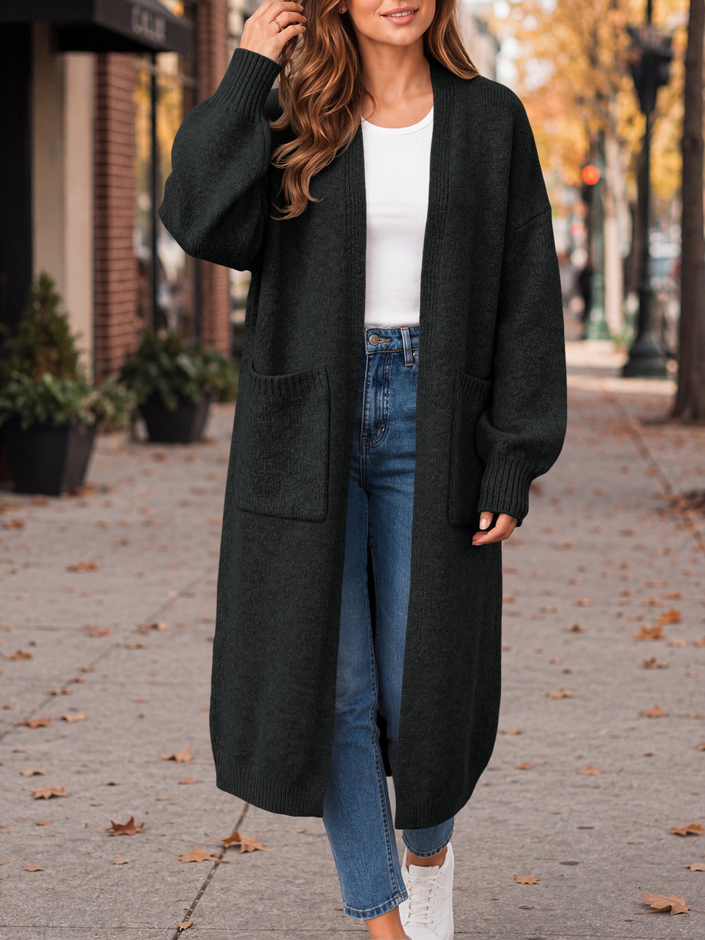 Saodimallsu Womens Oversized Open Front Cardigan