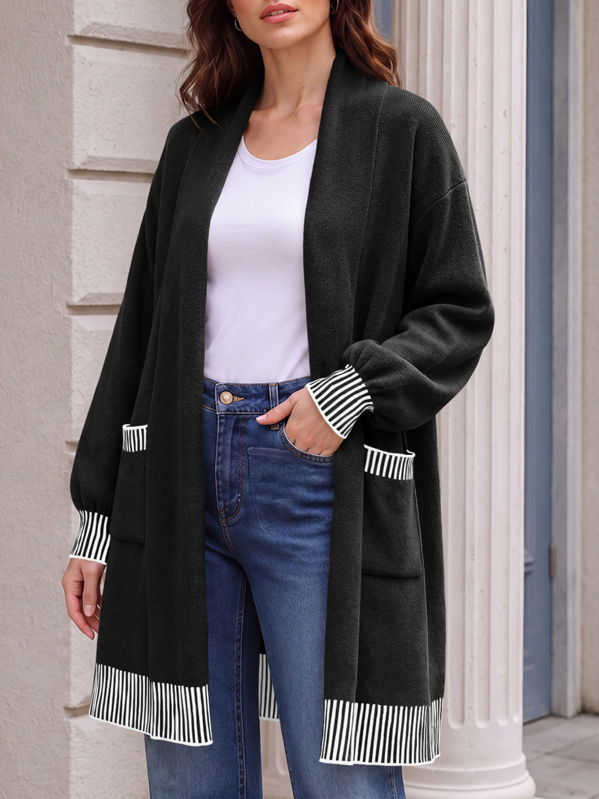 Saodimallsu Womens Fall Oversized Cardigan with Pockets