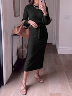 Saodimallsu Womens Ribbed Knit Sweater Dress