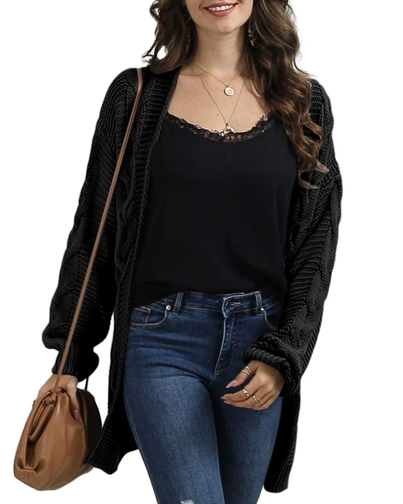 Saodimallsu Women Oversized Chunky Cable Knit Cardigan