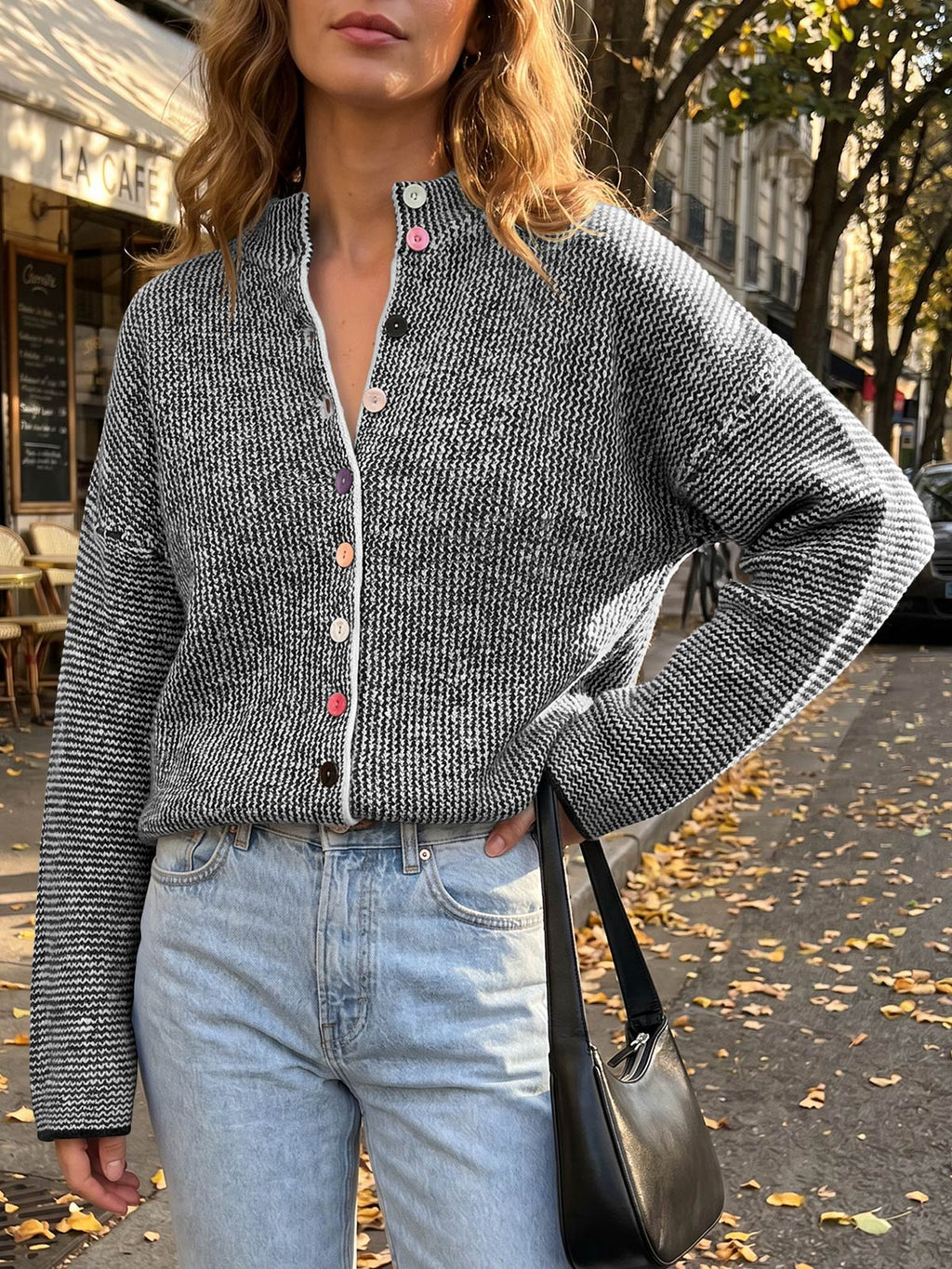 Saodimallsu Women Button Up Knit Sweater