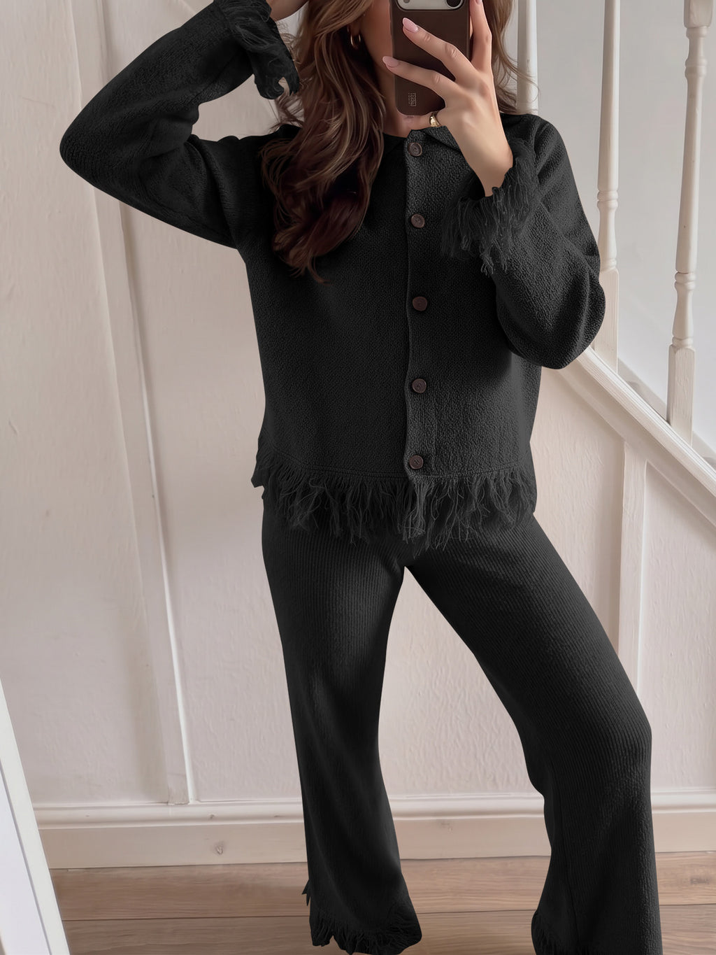 Saodimallsu Womens Fringe Sweater Sets