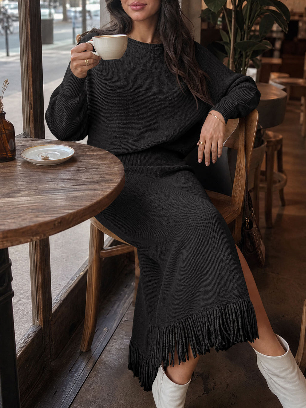 Saodimallsu Women Sweater Dress Set