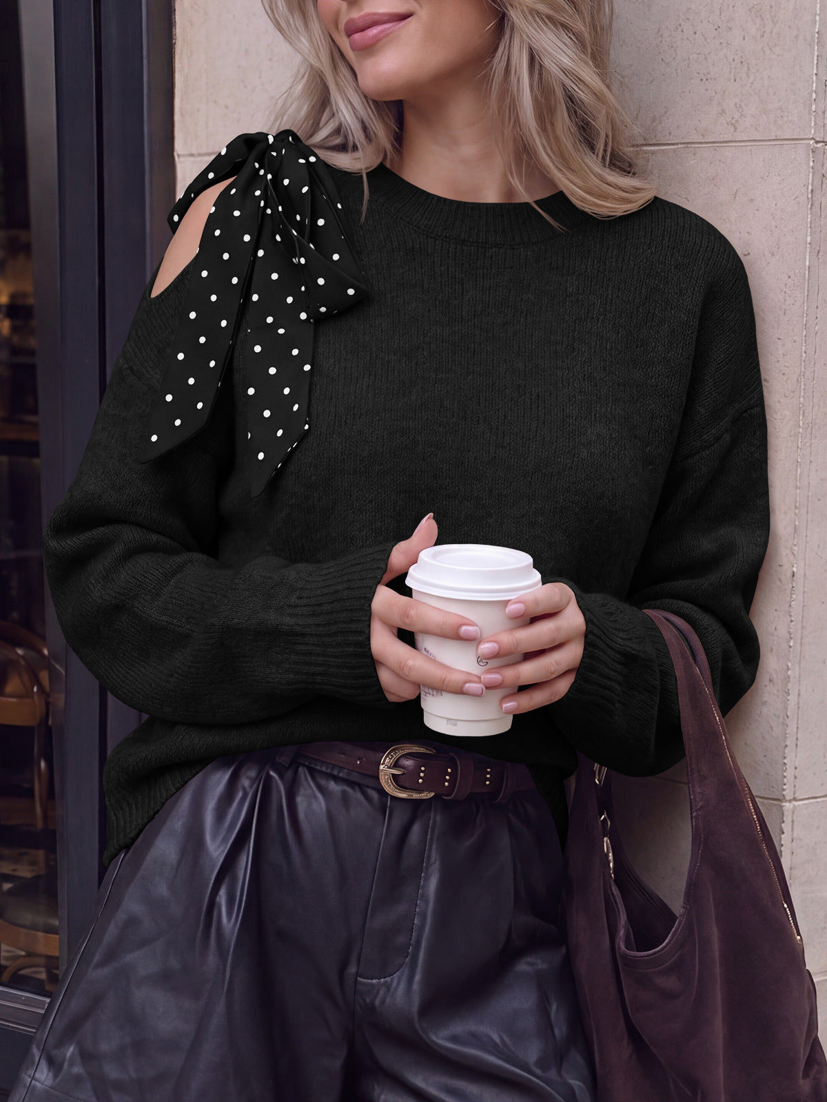 Saodimallsu Womens One Shoulder Sweater Tops