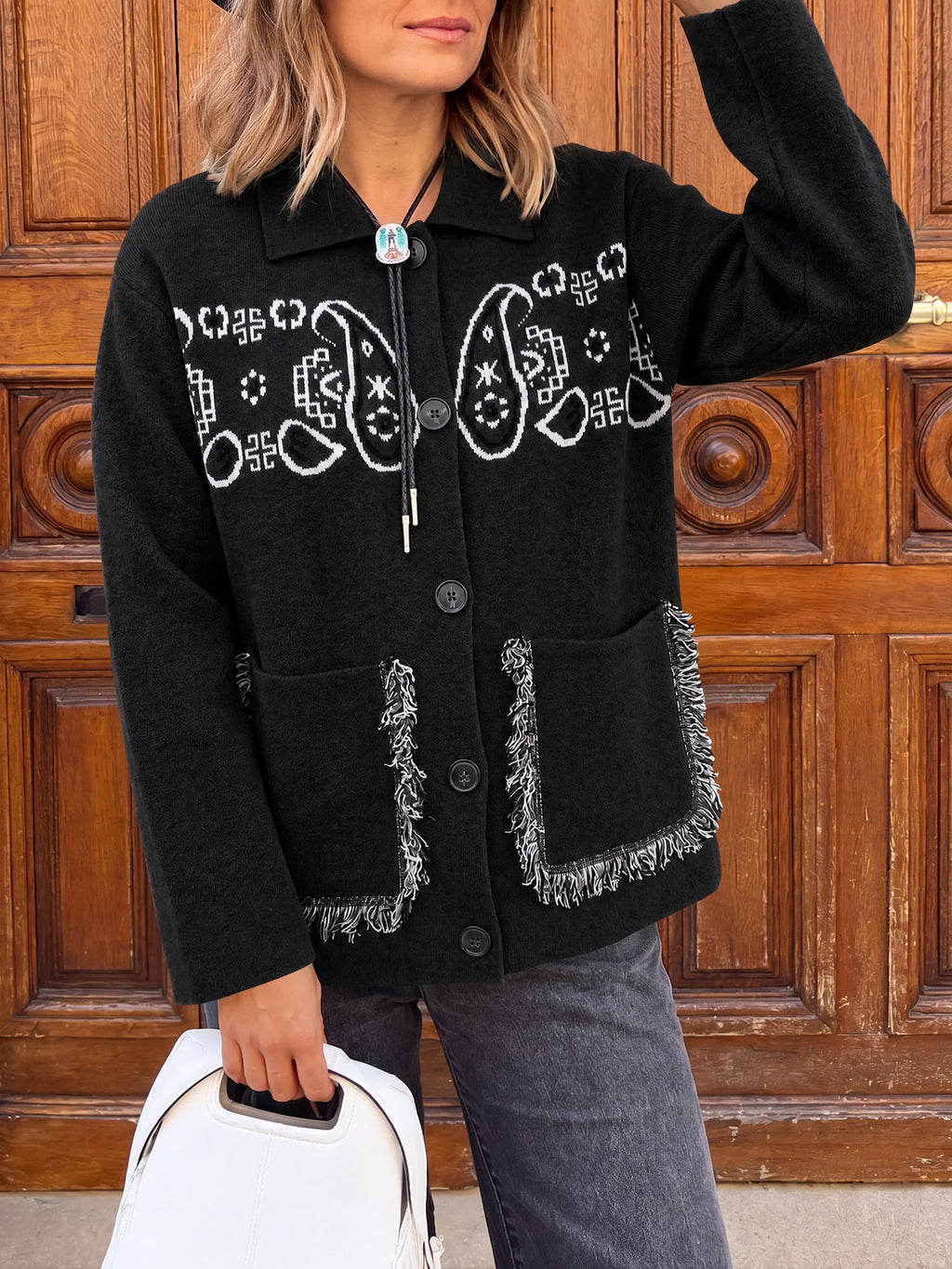 Saodimallsu Womens Boho Fringe Cardigan