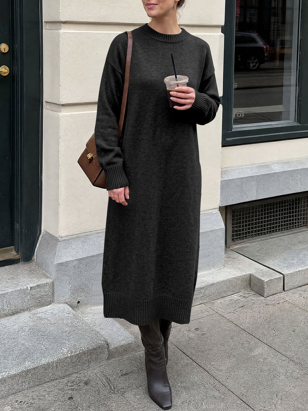 Saodimallsu Women Long Sleeve Maxi Sweater Dress
