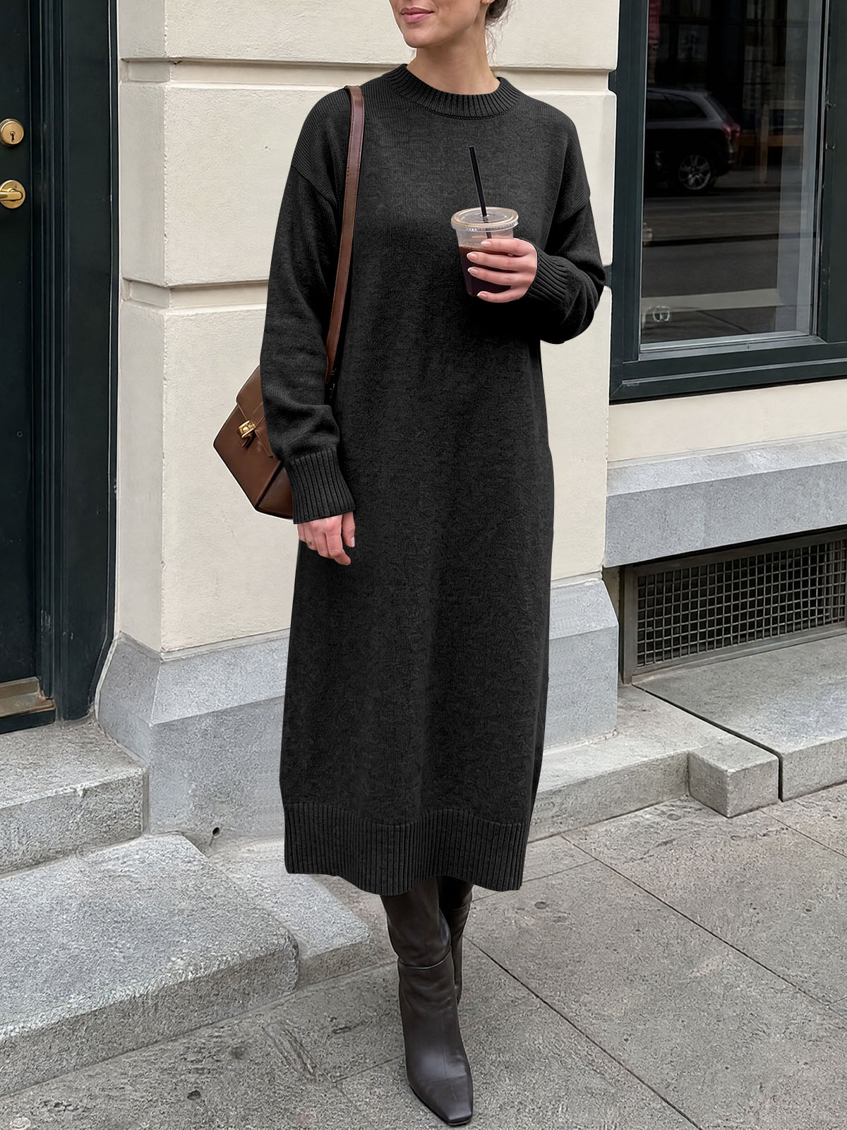 Saodimallsu Women Long Sleeve Maxi Sweater Dress